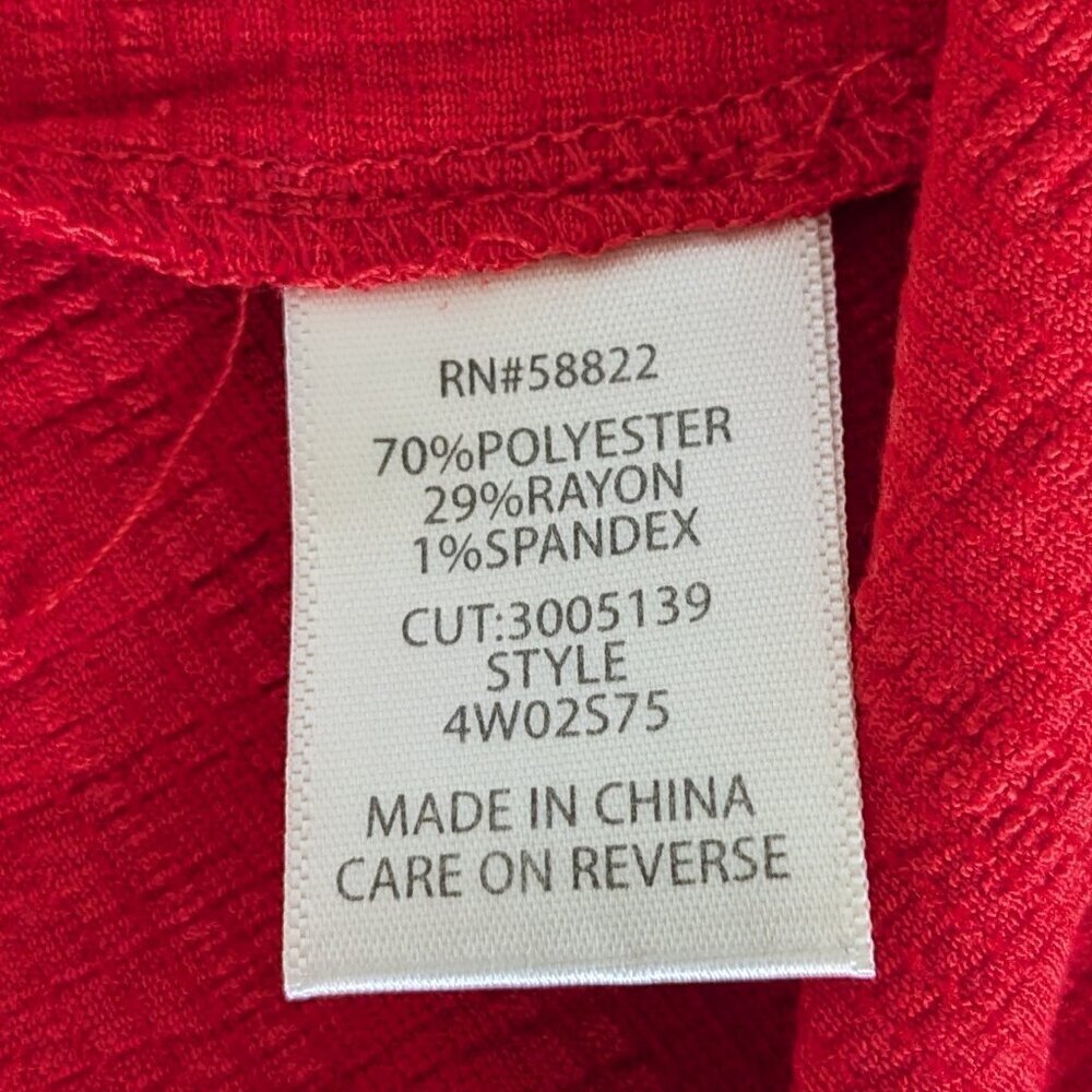 Max Studio Top Size 3X Red Side-Tie Knot Crinkle Knit Short Sleeve Blouse NWT - Picture 12 of 14